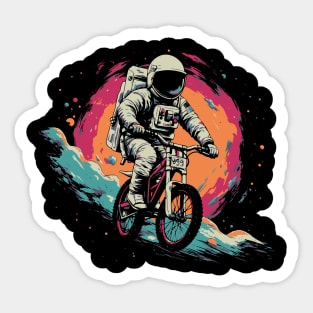 Awesome Astronau on Bike Space Galaxy Sticker